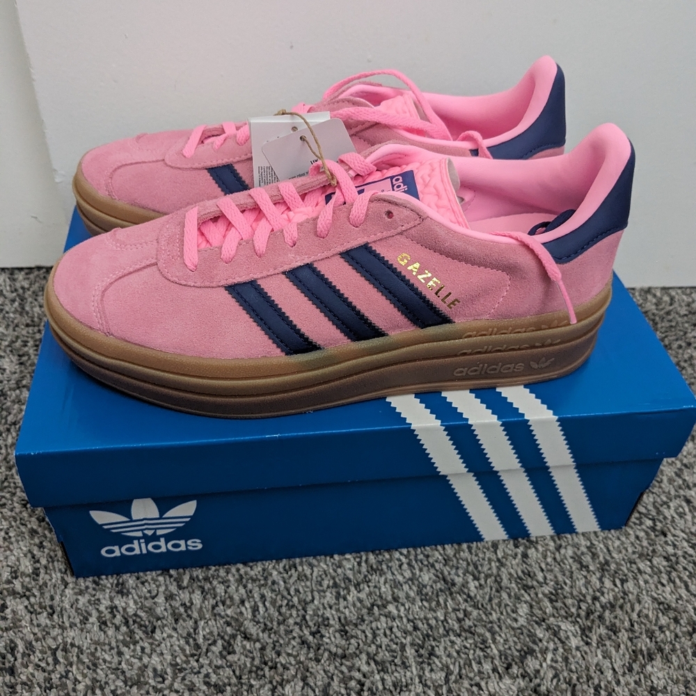 adidas Gazelle Pink and Navy Athletic Shoes